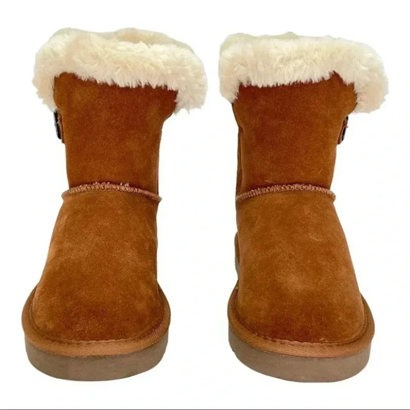 Style & Co Tiny2 Tan Suede Leather Faux Fur Womens Ankle Boots Size 6M - Picture 4 of 13